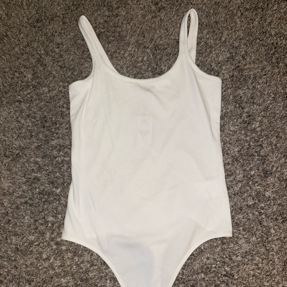 Express White Fitted Tank Top bodysuit